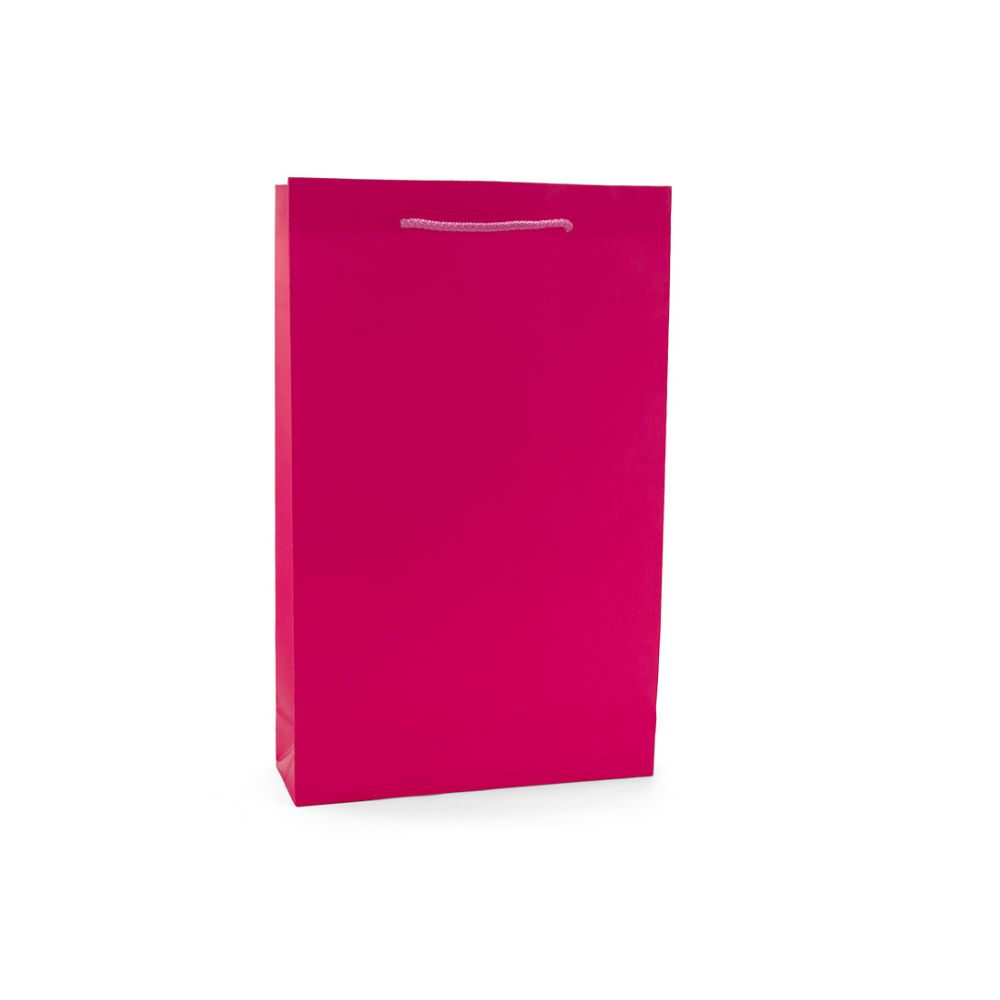 Τσάντα Χάρτινη Χειροποίητη με Κορδόνι, Φούξια, 25 τμχ